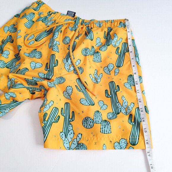 George Mens Cactus Print Swim Shorts Yellow Green Size M - Picture 8 of 8